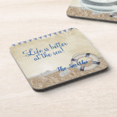 Redder op het zand bier onderzetter (Linkerzijde)
