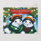 Redder van de wereld Schrift Schattigee muizenkuns Feestdagenkaart (Voorkant)