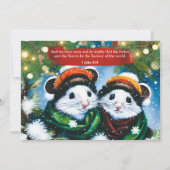 Redder van de wereld Schrift Schattigee muizenkuns Feestdagenkaart (Voorkant)