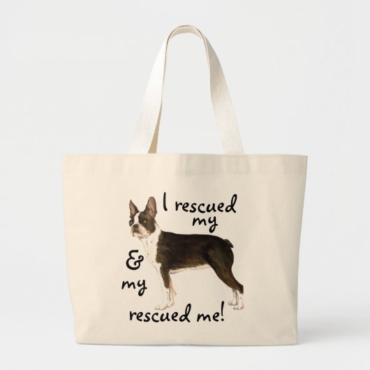 Redding Boston Terrier Large Canvas tas (Voorkant)