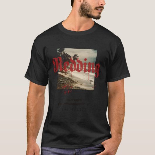 Redding California CA Tattoo Beach Surf T-shirt (Voorkant)