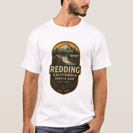Redding California Vintage Badge – Shasta Dam 1887 T-shirt