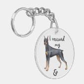 Redding Doberman Pinscher Sleutelhanger (Voorkant Links)