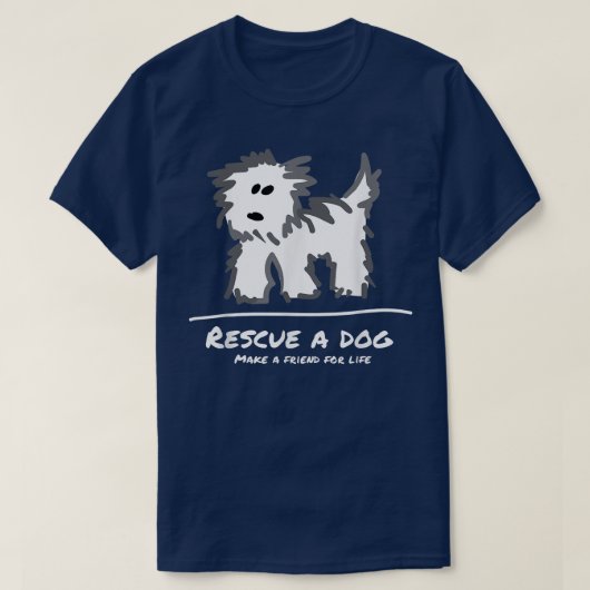 Redding een hond, koop geen Dierenvriend T-shirt (Design voorkant)