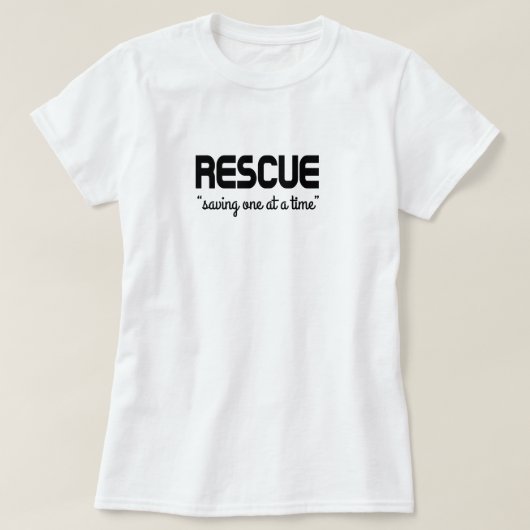 Redding "een tegelijk" t-shirt (Design voorkant)