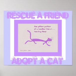 Redding een Vriend - neem een Kat Poster aan