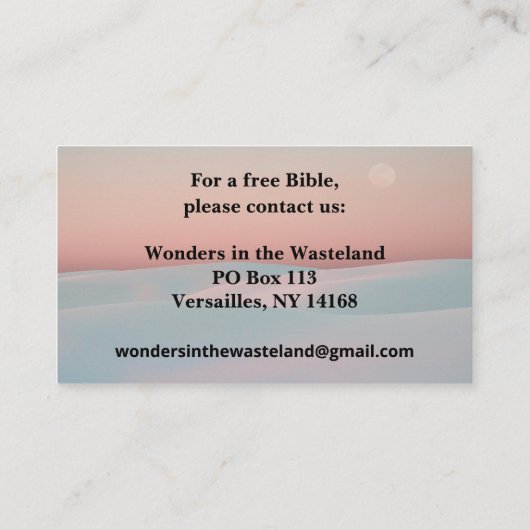 Redding Eenvoudig als ABC Christelijke evangelie o Visitekaartje (Achterkant)