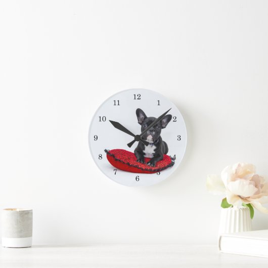 Redding Franse Bulldog Dog Ronde Klok (Huis)