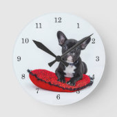Redding Franse Bulldog Dog  Ronde Klok (Voorkant)