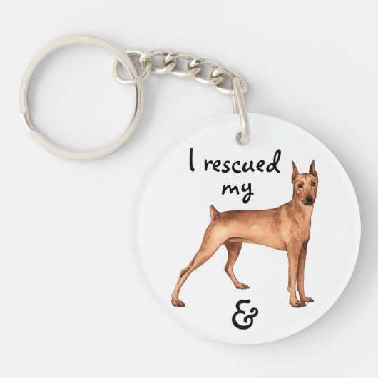 Redding German Pinscher Sleutelhanger (Voorkant)