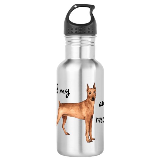 Redding German Pinscher Waterfles (Voorkant)