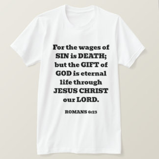 Redding God's Gratis Gift Romeinen Bijbel Vers Wit T-shirt