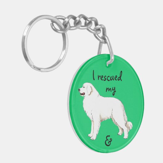 Redding Grote Pyreneeën Sleutelhanger (Voorkant Links)