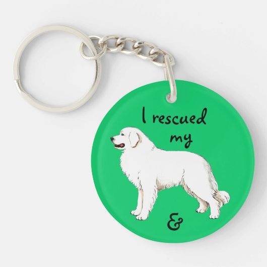 Redding Grote Pyreneeën Sleutelhanger (Voorkant)