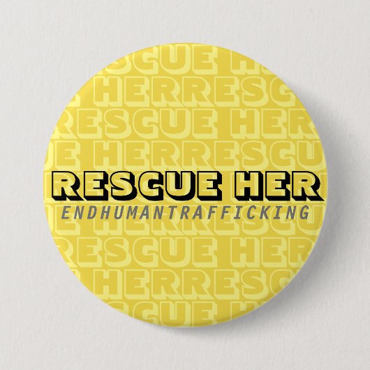 Redding haar: Eind mensenhandel in Geel Ronde Button 7,6 Cm (Voorkant)