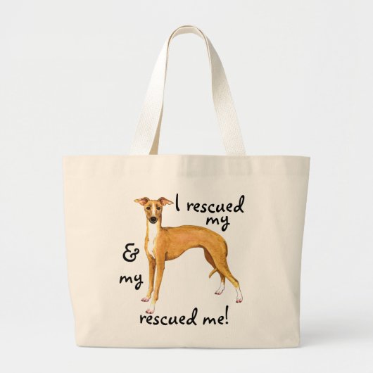 Redding Italiaanse Greyhound Grote Tote Bag (Voorkant)