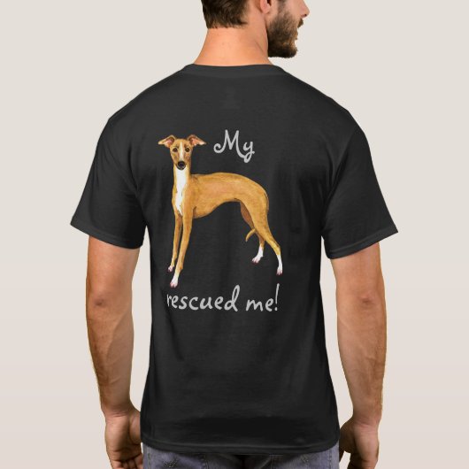 Redding Italiaanse Greyhound T-shirt (Achterkant)