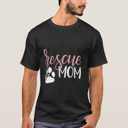 Redding moeder met hond poot en hart t-shirt (Voorkant)
