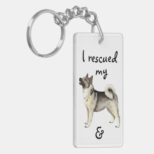 Redding Noorse Elkhound Sleutelhanger (Voorkant Links)