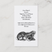 redding of onderdak van dieren visitekaartje (Achterkant)