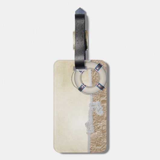 Redding op zand bagagelabel (Achterkant verticaal)