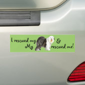 Redding oude Engelse Sheepdog Bumpersticker (Op auto)