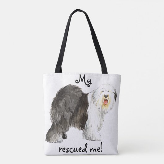 Redding oude Engelse Sheepdog Tote Bag (Achterkant)