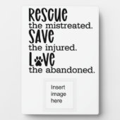 Redding Save Liefde Gepersonaliseerde Pet Adoptie  Fotoplaat (voorkant)