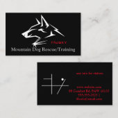 Redding van bergdog/training visitekaartje (Voorkant / Achterkant)