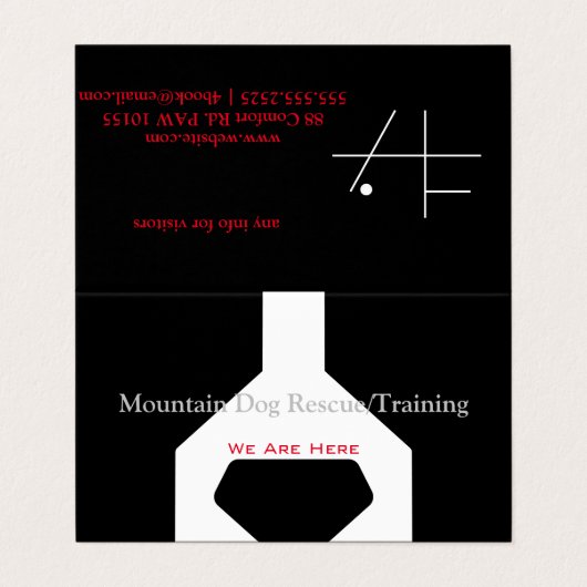 Redding van bergdog/training visitekaartje (Buitenkant ongevouwen)