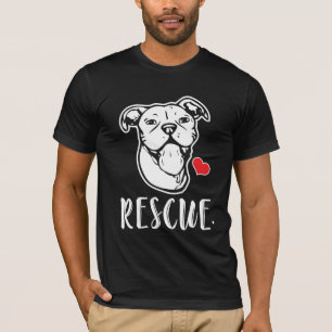 Redding van de Dog Pitbull-tekening van de redding T-shirt