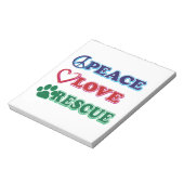 Redding van vredesliefde notitieblok (Linkerzijde)