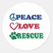 Redding van vredesliefde ronde sticker (Voorkant)