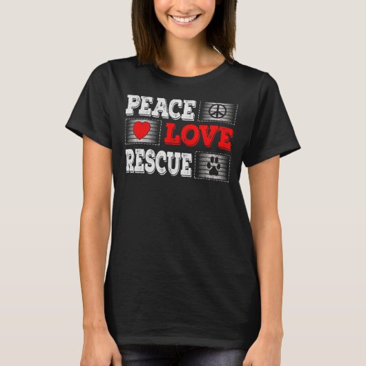 Redding van vredesliefde voor honden t-shirt (Voorkant)