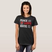 Redding van vredesliefde voor honden t-shirt (Voorkant volledig)