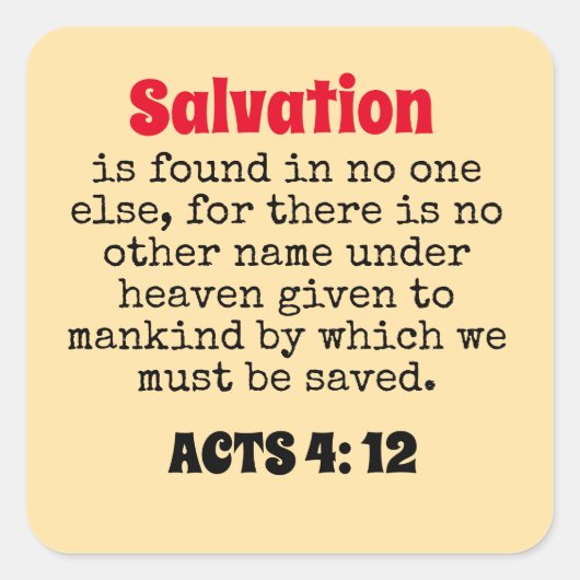 redding vierkante sticker (Voorkant)