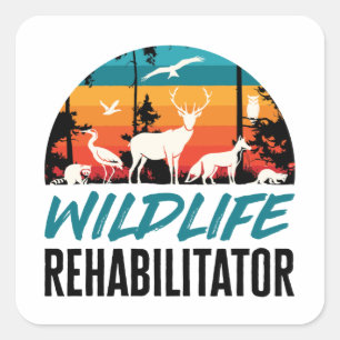 Redding voor herstel in het wild vierkante sticker