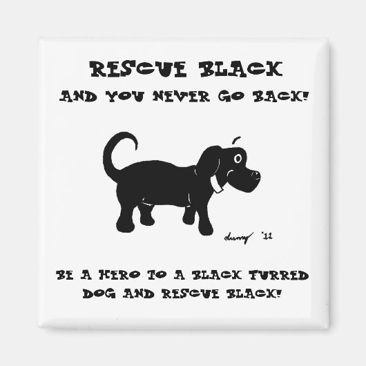 Redding zwarte honden Magnet (Voorkant)