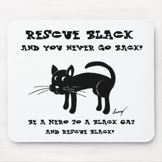 Redding zwarte katten Mousepad Muismat (Voorkant)