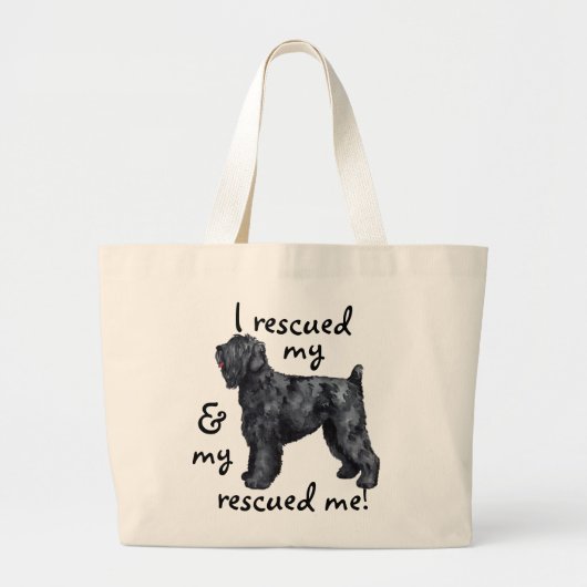 Redding zwarte Russische Terrier Grote Tote Bag (Voorkant)