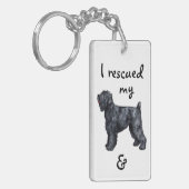 Redding zwarte Russische Terrier Sleutelhanger (Voorkant Links)