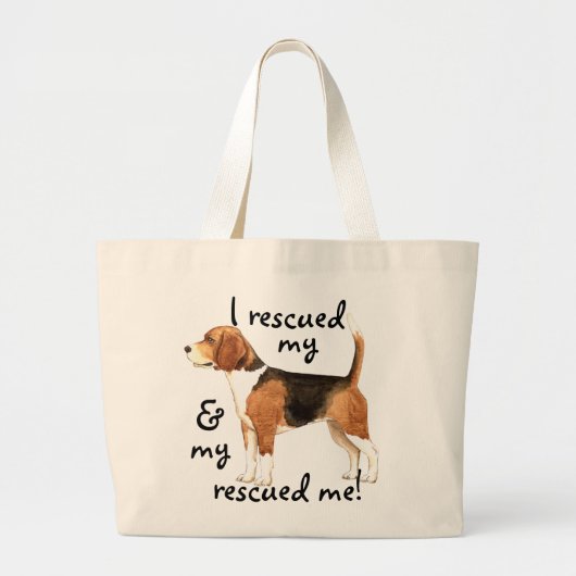Reddingsbeagle Grote Tote Bag (Voorkant)