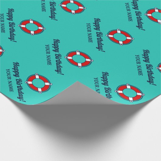 Reddingsboei zeemijlboei cadeaupapier (Hoek)