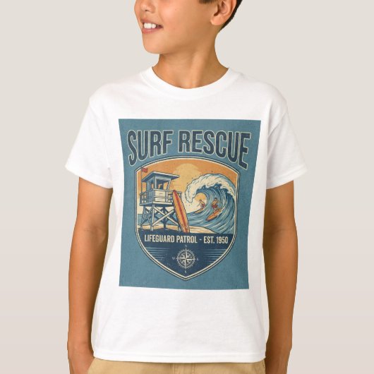 Reddingsbrigade Surf Patrol Opgericht 1950 T-shirt (Voorkant)