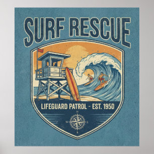 Reddingsbrigade Surf Patrol Opgericht in 1950 Poster