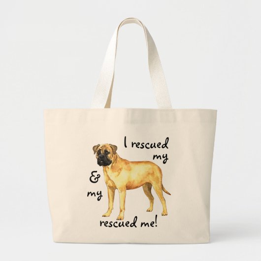 Reddingsbullmastiff Grote Tote Bag (Voorkant)