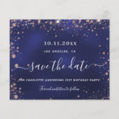 Reddingsdatum jaardag navy blue roos (Voorkant)