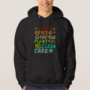 Reddingsdieren bijen redden Recyclen plastic aarde Hoodie