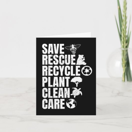 Reddingsdieren bijen redden Recyclen plastic aarde Kaart (Voorkant)