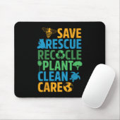 Reddingsdieren bijen redden Recyclen plastic aarde Muismat (Met muis)